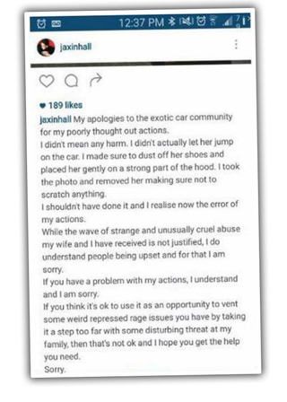 Illustration for article titled Semi-Famous Idiot Gets Kid To Bounce On The Hood Of A Lambo For Instagram